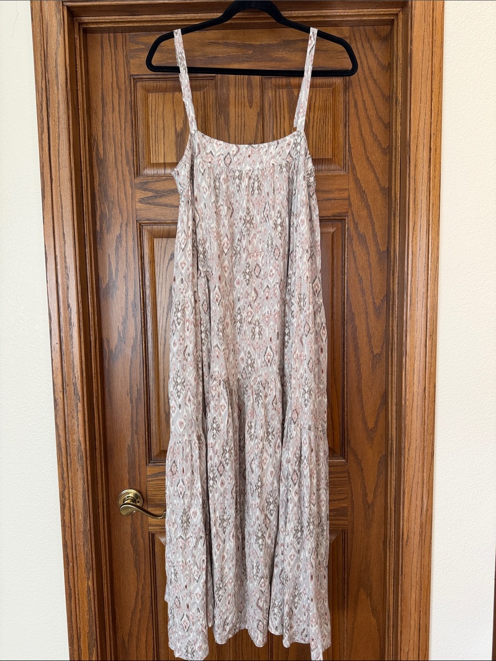Hem & Thread Light Pink Patterned Spaghetti Strap Maxi Dress